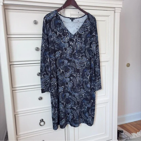 J JILL Wearever Knit Paisley Dress - Picture 3 of 16